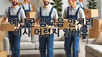 예산군 삽교읍 안치리 이사, 어렵지 않아요!